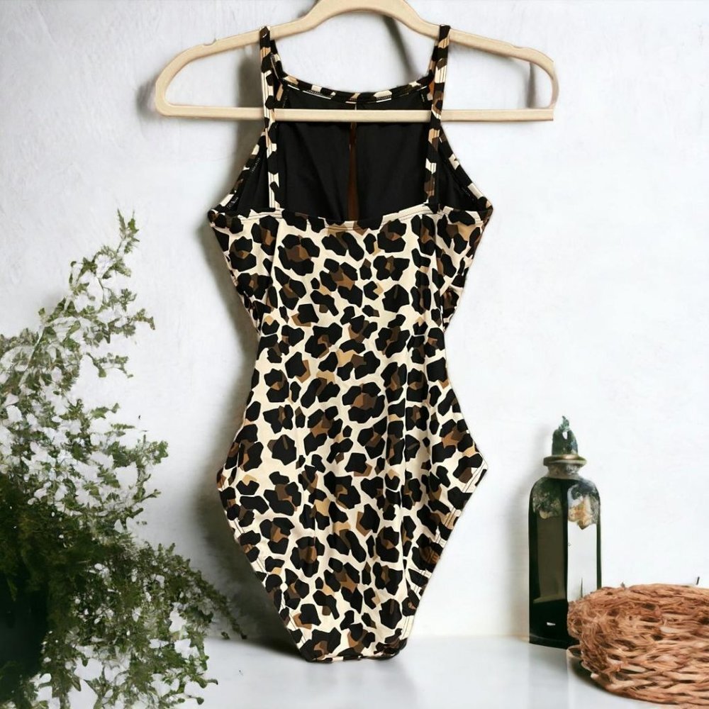 NWT Ellen Tracy Leopard Print swimsuit - Size 6 - Picture 2 of 3